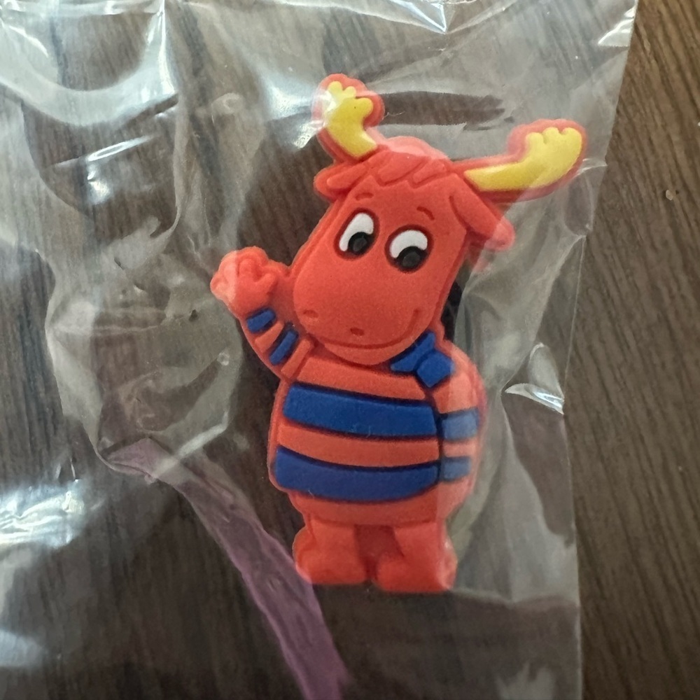 Striped Red and Blue Moose croc charm